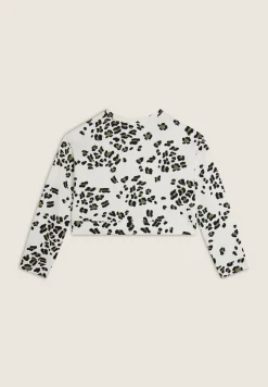 Freddy Felpa corta comfort fit girocollo con fantasia maculata-Donna Felpe