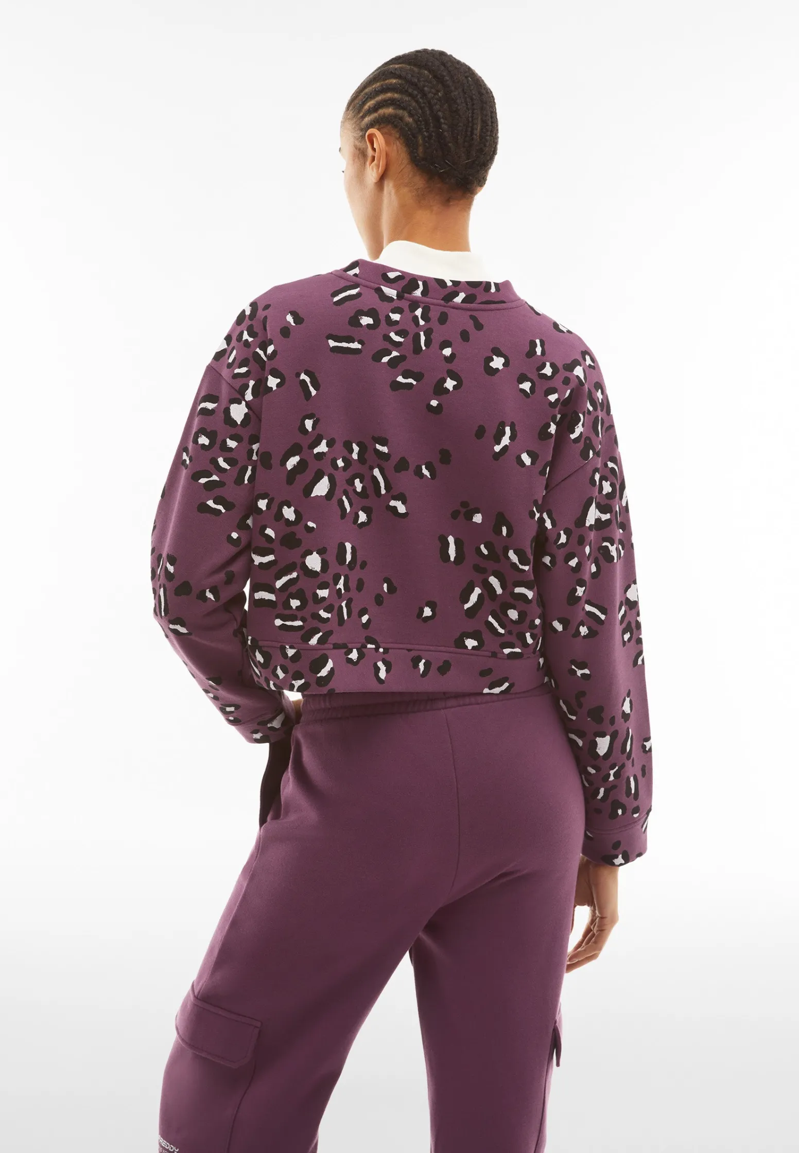 Freddy Felpa corta comfort fit girocollo con fantasia maculata-Donna Felpe