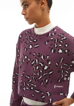 Freddy Felpa corta comfort fit girocollo con fantasia maculata-Donna Felpe