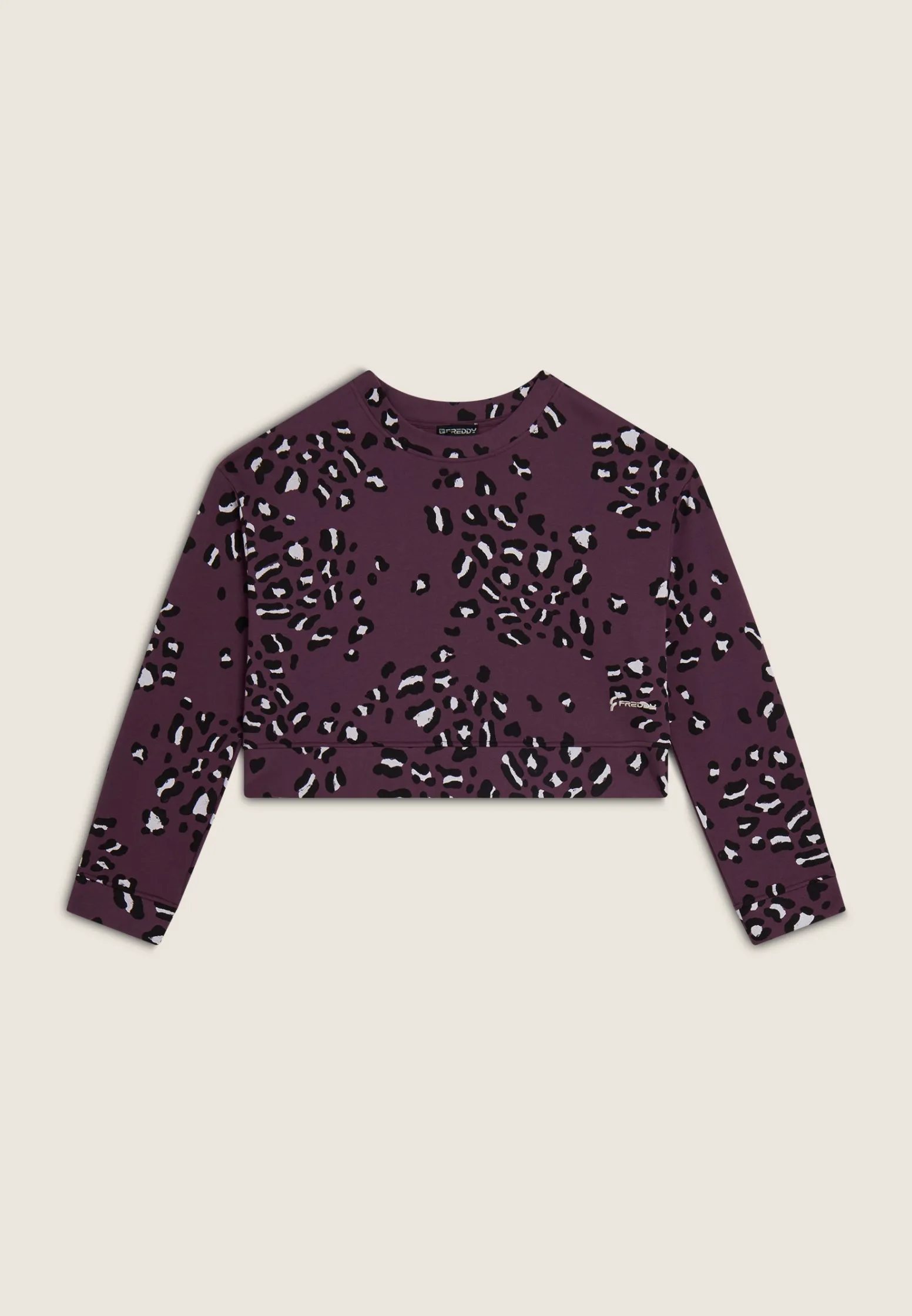 Freddy Felpa corta comfort fit girocollo con fantasia maculata-Donna Felpe