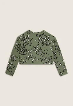 Freddy Felpa corta comfort fit girocollo con fantasia maculata-Donna Felpe