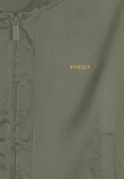 Freddy Felpa corta con cappuccio e zip in tessuto effetto seta-Donna Felpe