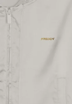 Freddy Felpa corta con cappuccio e zip in tessuto effetto seta-Donna Felpe