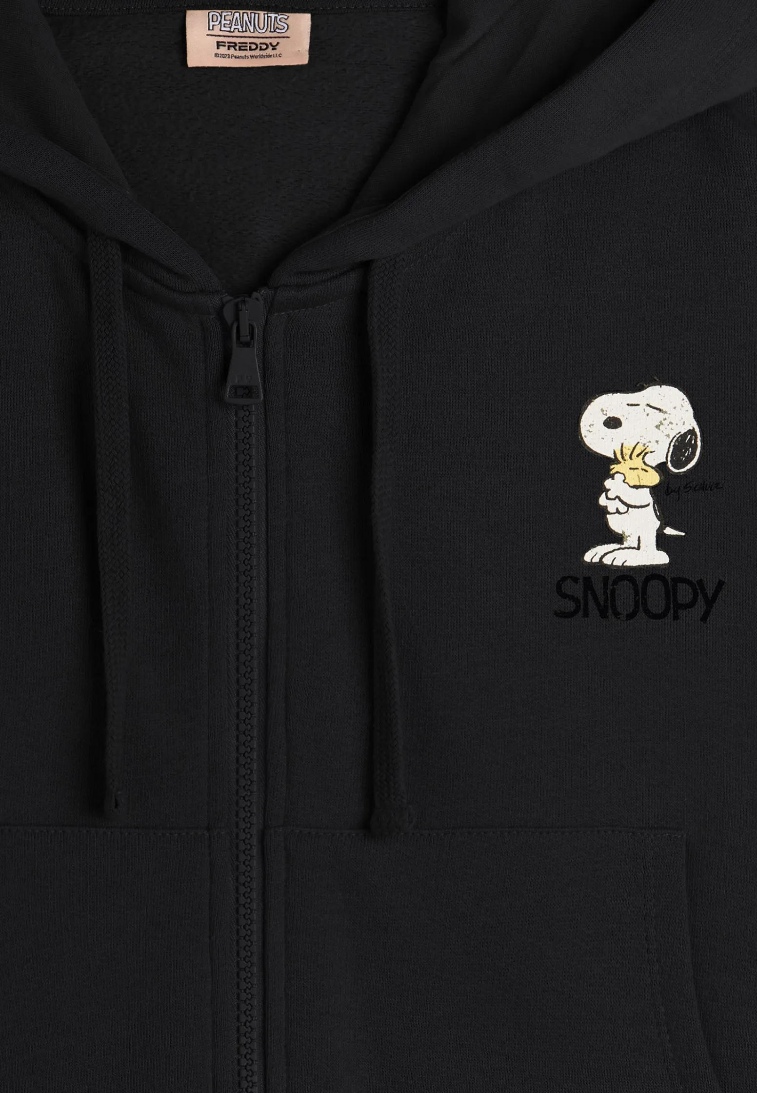 Freddy Felpa corta oversize con zip e cappuccio e stampa Snoopy-Donna Felpe