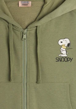 Freddy Felpa corta oversize con zip e cappuccio e stampa Snoopy-Donna Felpe