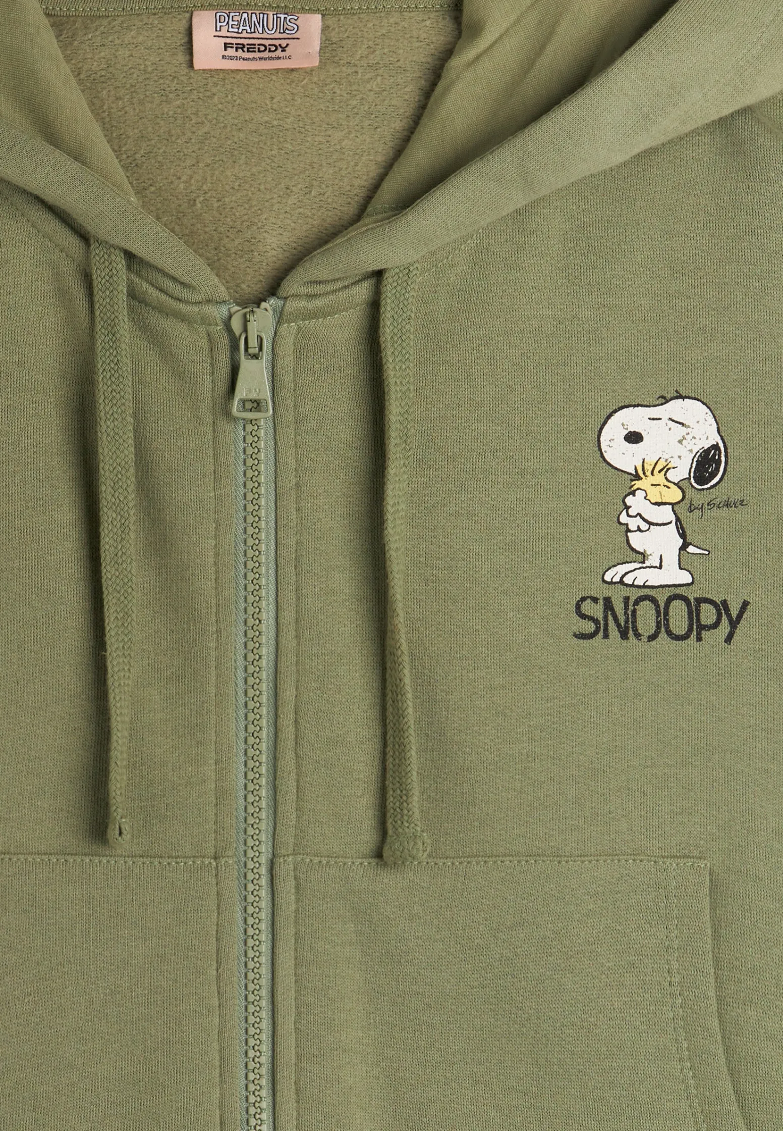 Freddy Felpa corta oversize con zip e cappuccio e stampa Snoopy-Donna Felpe