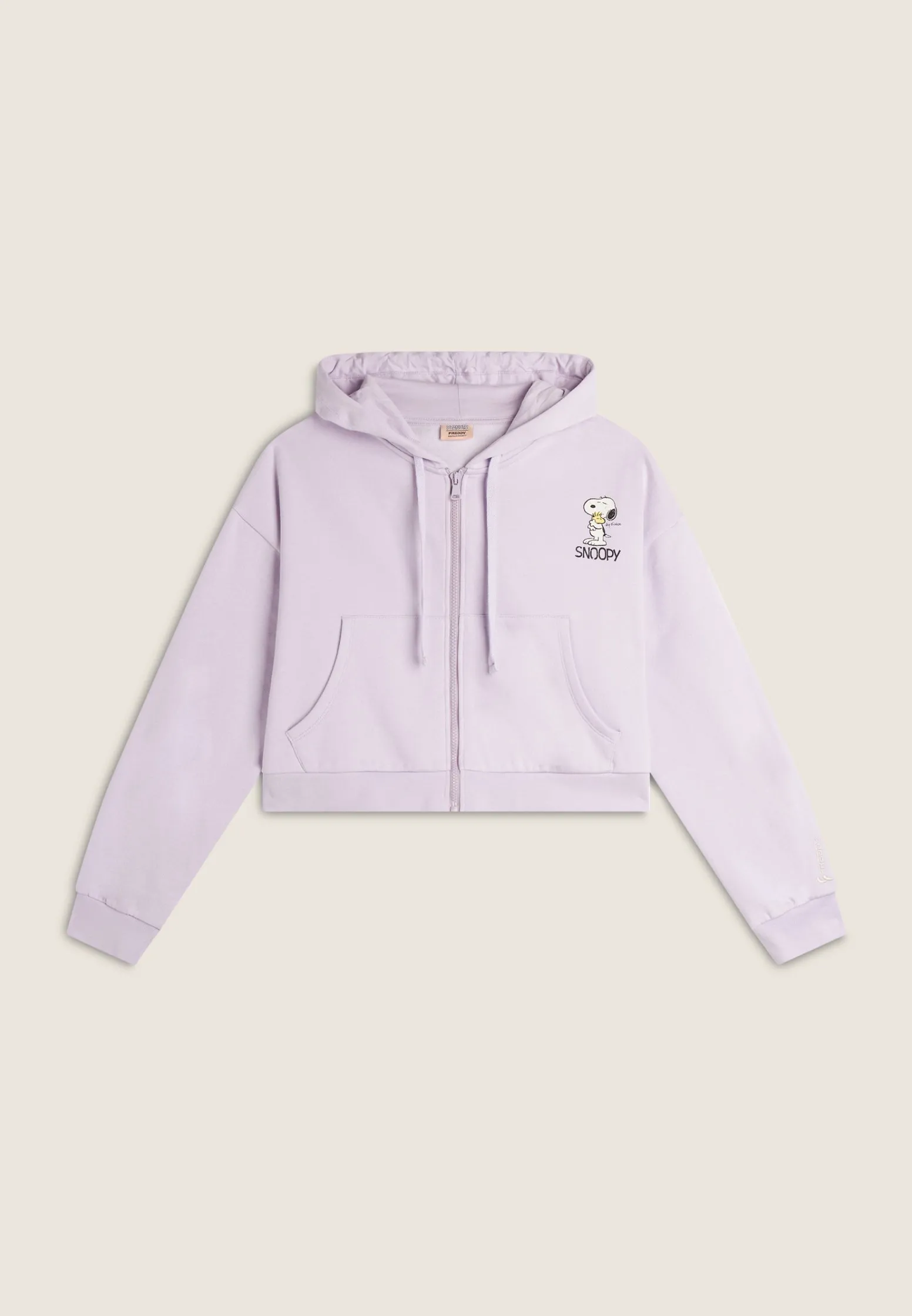 Freddy Felpa corta oversize con zip e cappuccio e stampa Snoopy-Donna Felpe