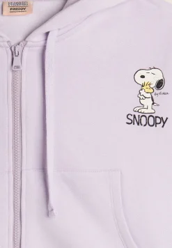 Freddy Felpa corta oversize con zip e cappuccio e stampa Snoopy-Donna Felpe