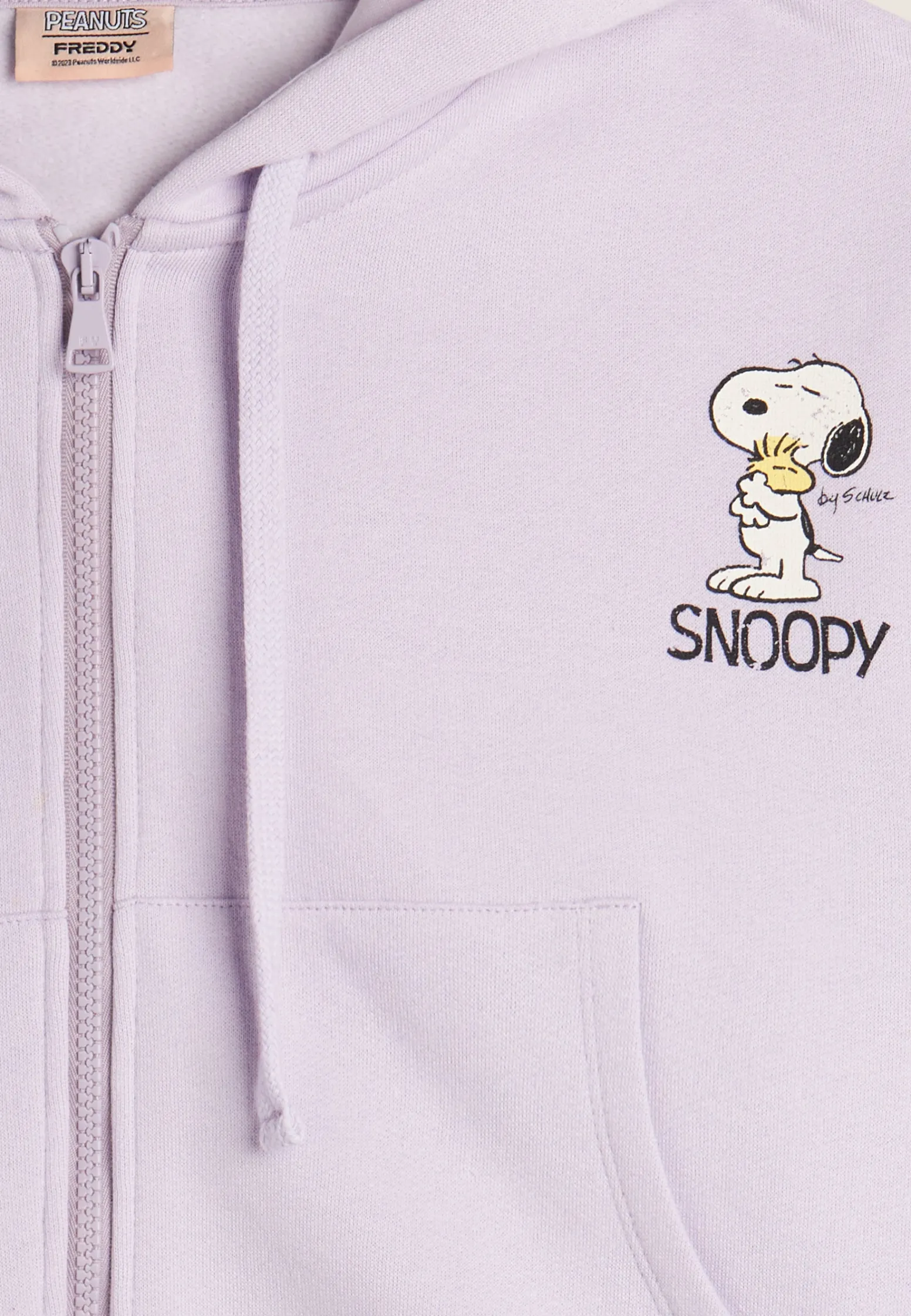 Freddy Felpa corta oversize con zip e cappuccio e stampa Snoopy-Donna Felpe