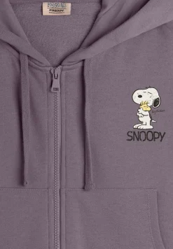 Freddy Felpa corta oversize con zip e cappuccio e stampa Snoopy-Donna Felpe