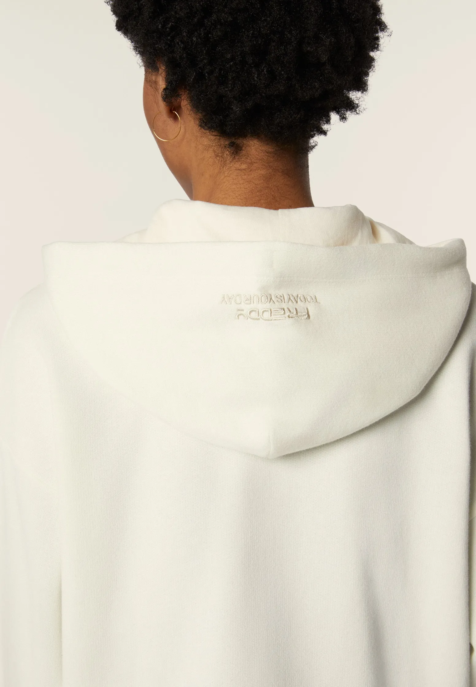 Freddy Felpa corta oversize con zip e cappuccio decorato da ricamo-Donna Felpe