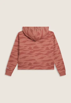 Freddy Felpa cropped camouflage con cappuccio e stampa “MOV”-Donna Fitness|Felpe