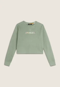 Freddy Felpa Cropped con Logo Multicolore-Donna Felpe