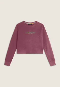 Freddy Felpa Cropped con Logo Multicolore-Donna Felpe