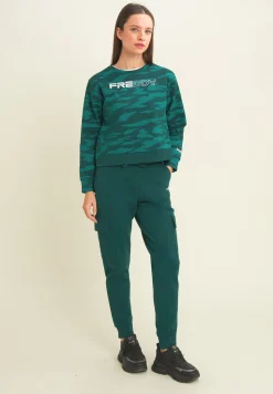 Freddy Felpa cropped con logo perlato e fantasia camouflage-Donna Fitness|Felpe
