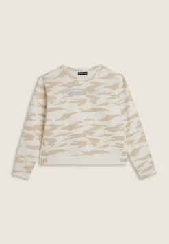 Freddy Felpa cropped con logo perlato e fantasia camouflage-Donna Fitness|Felpe