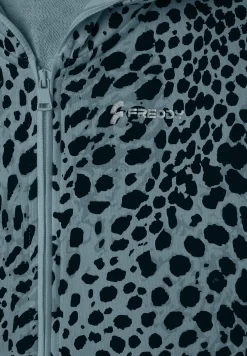 Freddy Felpa cropped con zip e cappuccio animalier-Donna Felpe