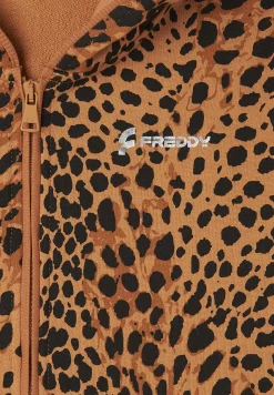 Freddy Felpa cropped con zip e cappuccio animalier-Donna Felpe