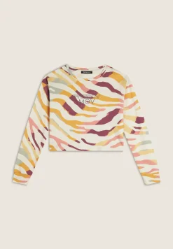 Freddy Felpa Cropped fantasia Zebrata colorata-Donna Felpe