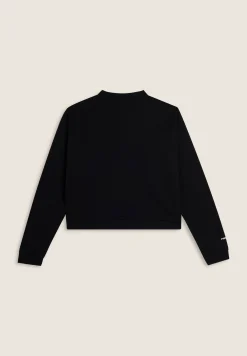 Freddy Felpa cropped nera con ricamo Mickey Mouse-Donna Felpe