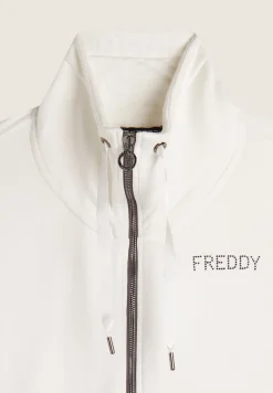 Freddy Felpa da donna Zip e Collo Alto con Banda in Velluto-Donna Ginnastica|Felpe