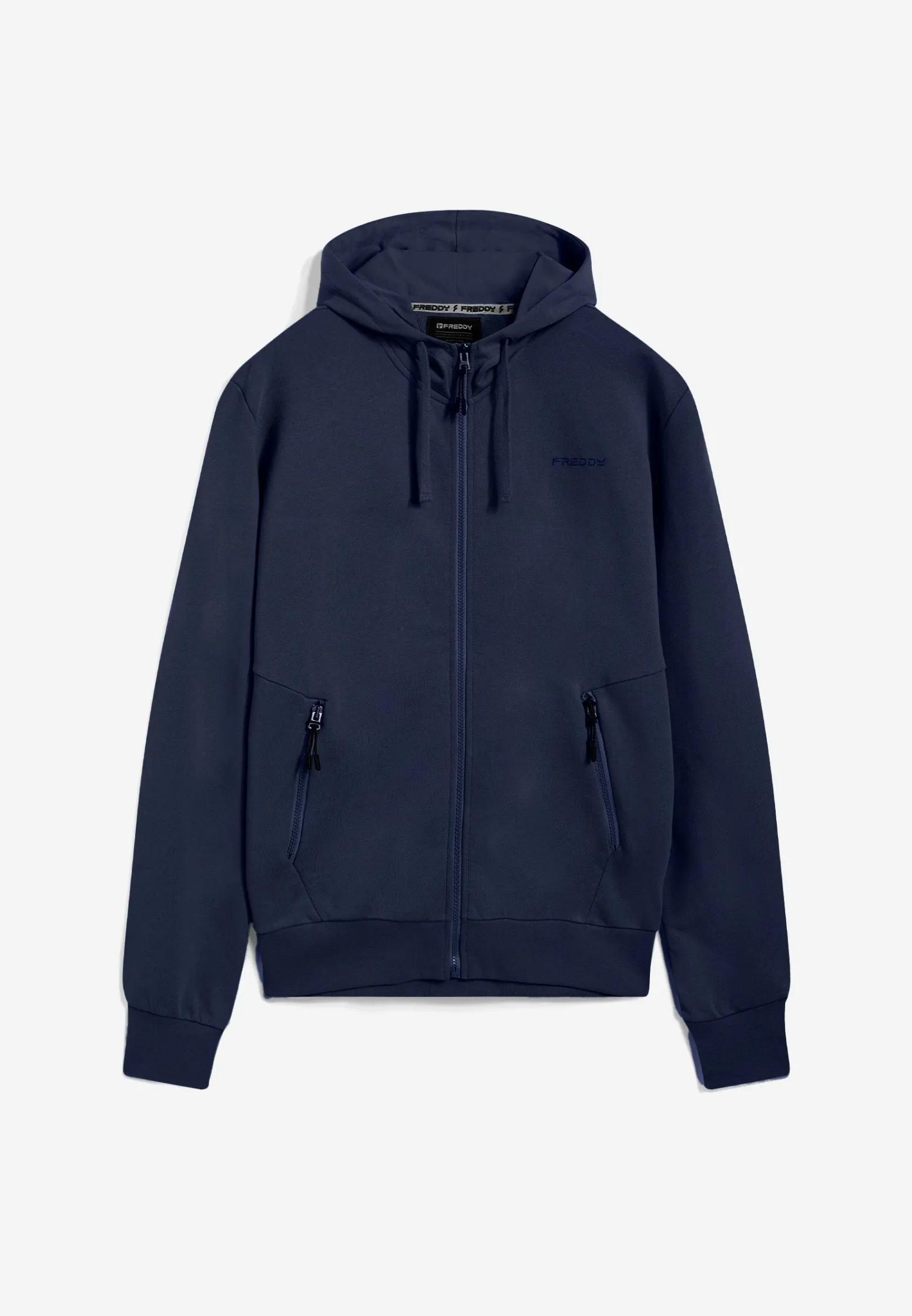 Freddy Felpa da uomo in cotone con cappuccio e chiusura full zip-Uomo Felpe