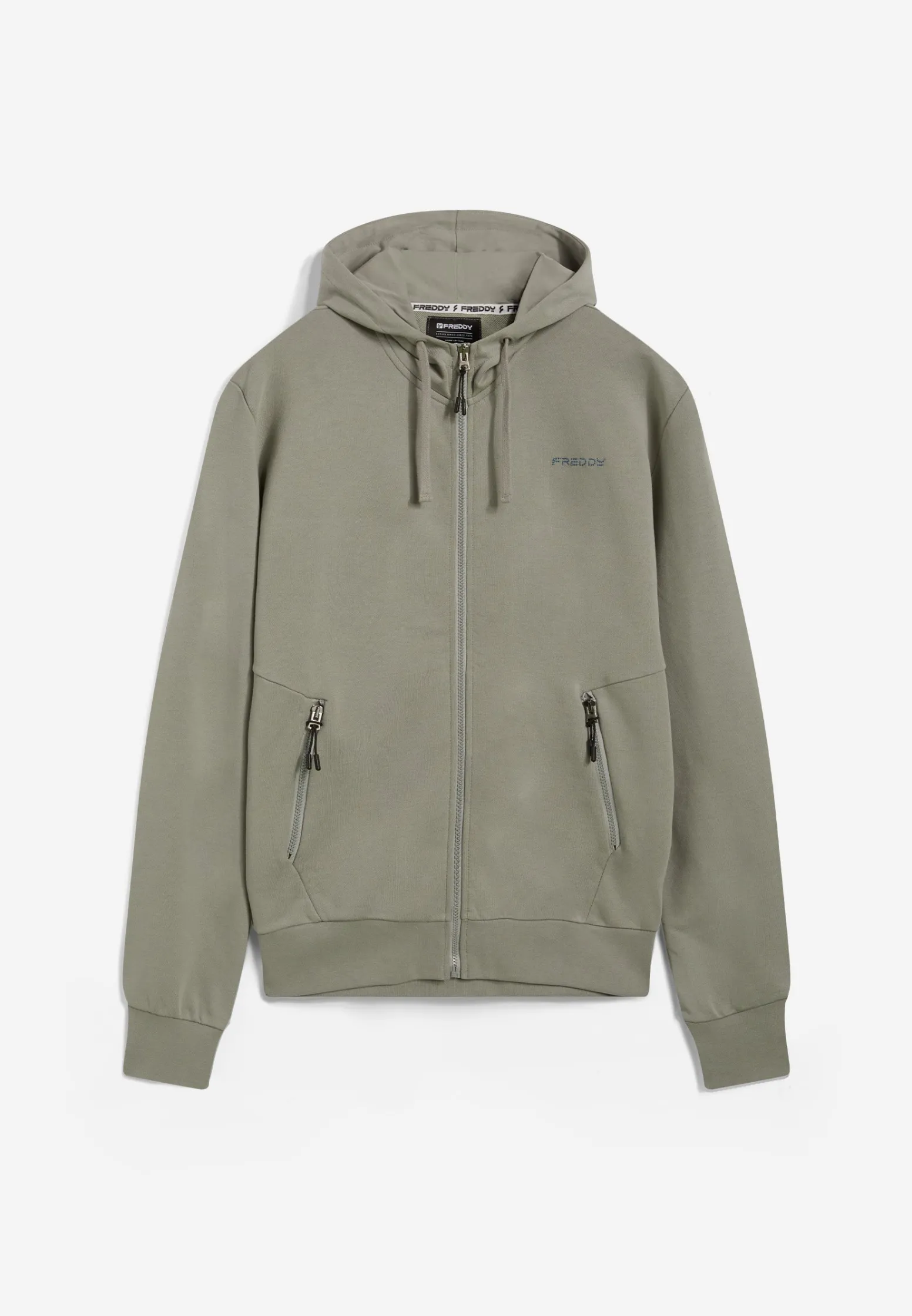 Freddy Felpa da uomo in cotone con cappuccio e chiusura full zip-Uomo Felpe