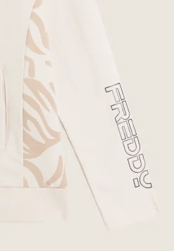Freddy Felpa donna chiusura zip e cappuccio con inserti floreali-Donna Pilates|Ginnastica