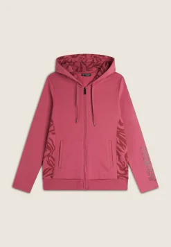 Freddy Felpa donna chiusura zip e cappuccio con inserti floreali-Donna Pilates|Ginnastica