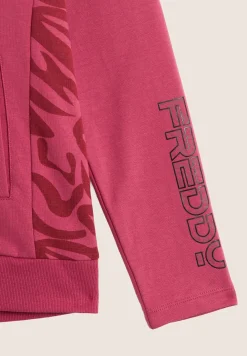 Freddy Felpa donna chiusura zip e cappuccio con inserti floreali-Donna Pilates|Ginnastica