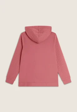 Freddy Felpa donna comfort con zip e cappuccio e maniche a trecce-Donna Felpe