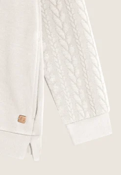 Freddy Felpa donna comfort con zip e cappuccio e maniche a trecce-Donna Felpe