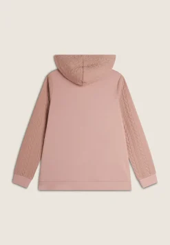 Freddy Felpa donna comfort con zip e cappuccio e maniche a trecce-Donna Felpe