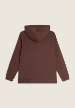 Freddy Felpa donna comfort con zip e cappuccio e maniche a trecce-Donna Felpe