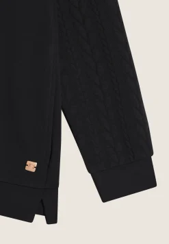 Freddy Felpa donna comfort con zip e cappuccio e maniche a trecce-Donna Felpe