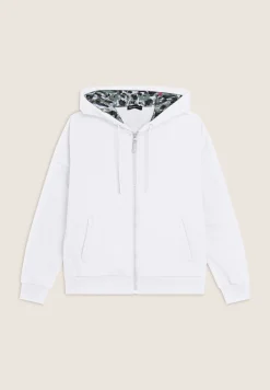 Freddy Felpa donna comfort con zip e cappuccio con interno maculato-Donna Fitness|Felpe