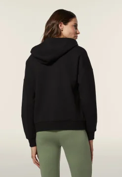 Freddy Felpa donna comfort con zip e cappuccio con interno maculato-Donna Fitness|Felpe