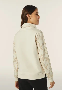 Freddy Felpa donna comfort fit con collo alto e maniche fantasia floreale-Donna Pilates|Ginnastica