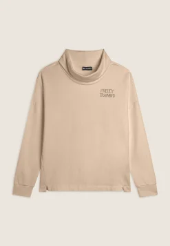 Freddy Felpa donna comfort fit con collo a tubo-Donna Ginnastica|Felpe