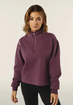 Freddy Felpa donna comfort fit chiusura mezza zip e collo alto-Donna Felpe