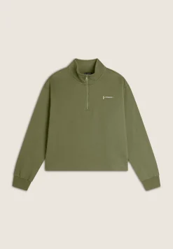 Freddy Felpa donna comfort fit chiusura mezza zip e collo alto-Donna Felpe