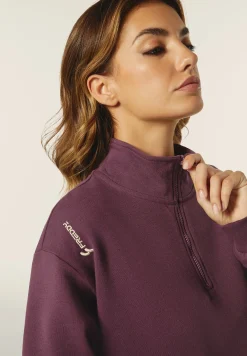 Freddy Felpa donna comfort fit chiusura mezza zip e collo alto-Donna Felpe