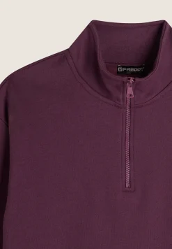 Freddy Felpa donna comfort fit chiusura mezza zip e collo alto-Donna Felpe