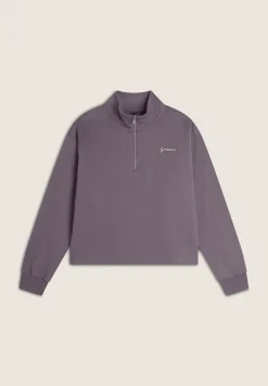 Freddy Felpa donna comfort fit chiusura mezza zip e collo alto-Donna Felpe