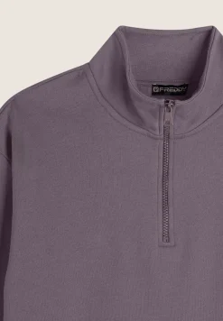Freddy Felpa donna comfort fit chiusura mezza zip e collo alto-Donna Felpe