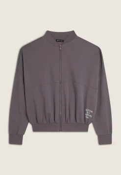 Freddy Felpa donna comfort fit chiusura zip e collo stile bomber-Donna Felpe