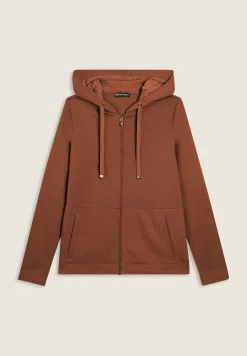 Freddy Felpa donna con cappuccio e inserti micro-trecce-Donna Felpe