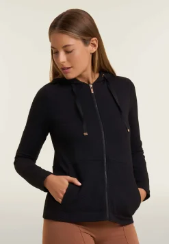 Freddy Felpa donna con cappuccio e inserti micro-trecce-Donna Felpe