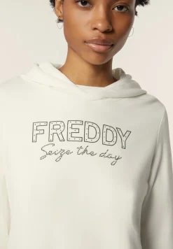 Freddy Felpa donna con Cappuccio con Logo e Lettering in Strass-Donna Ginnastica|Felpe