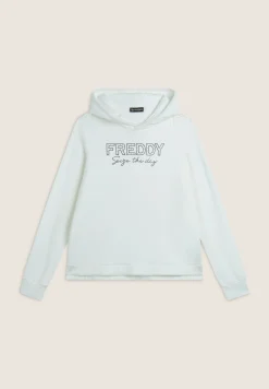 Freddy Felpa donna con Cappuccio con Logo e Lettering in Strass-Donna Ginnastica|Felpe